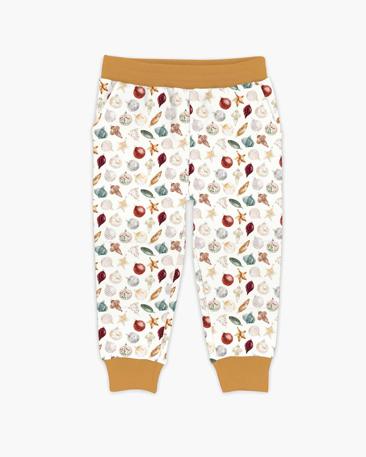 Watercolor Christmas Ornaments Bamboo Jogger
