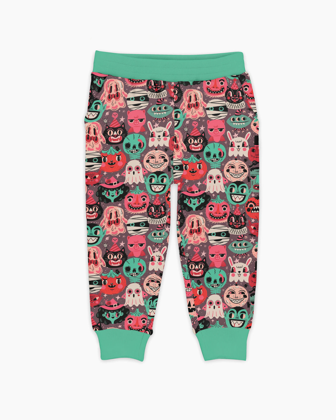 Retro Halloween Monsters Ghost Pumpkin Mummy Bamboo Jogger