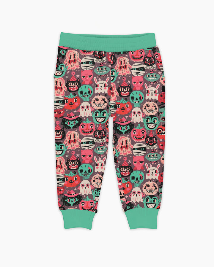 Retro Halloween Monsters Ghost Pumpkin Mummy Bamboo Jogger