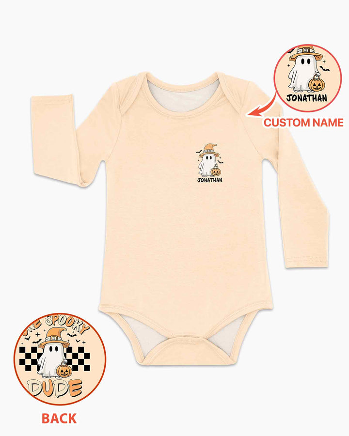 Personalized One Spooky Dude First Halloween Bamboo Bodysuit