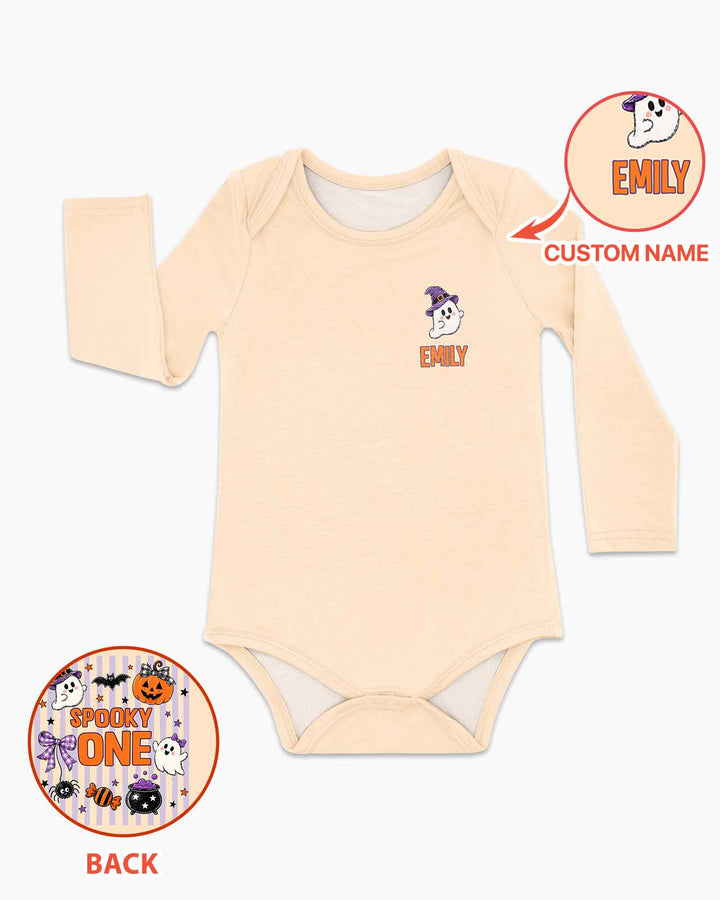 Personalized My First Halloween Baby Ghost Bamboo Bodysuit
