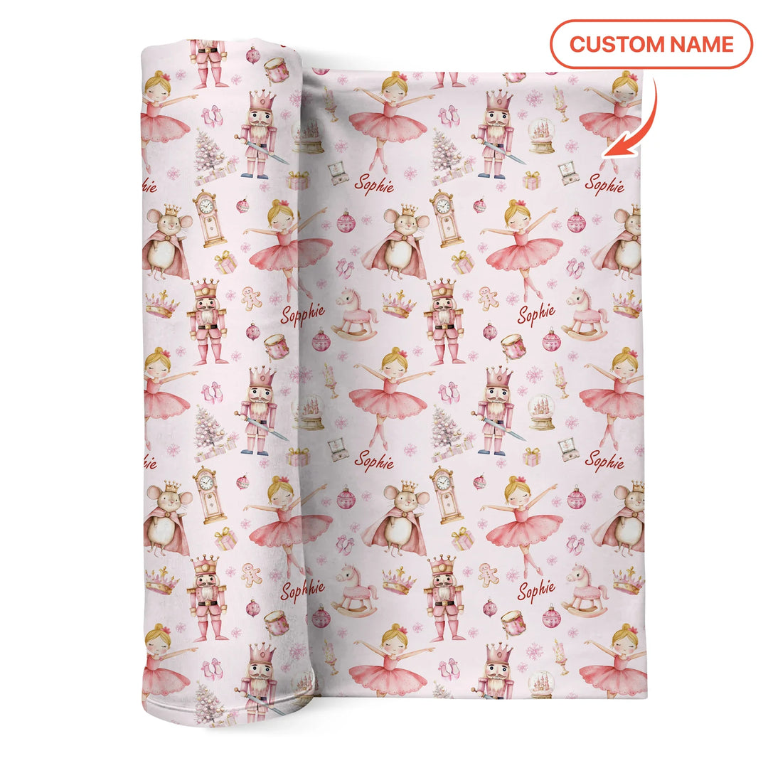 Custom Character "Ballerina Nutcracker Fairytale" Swaddle Blanket