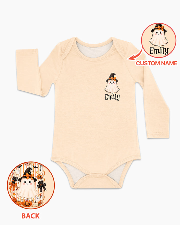 Personalized First Halloween Ghost Bamboo Bodysuit