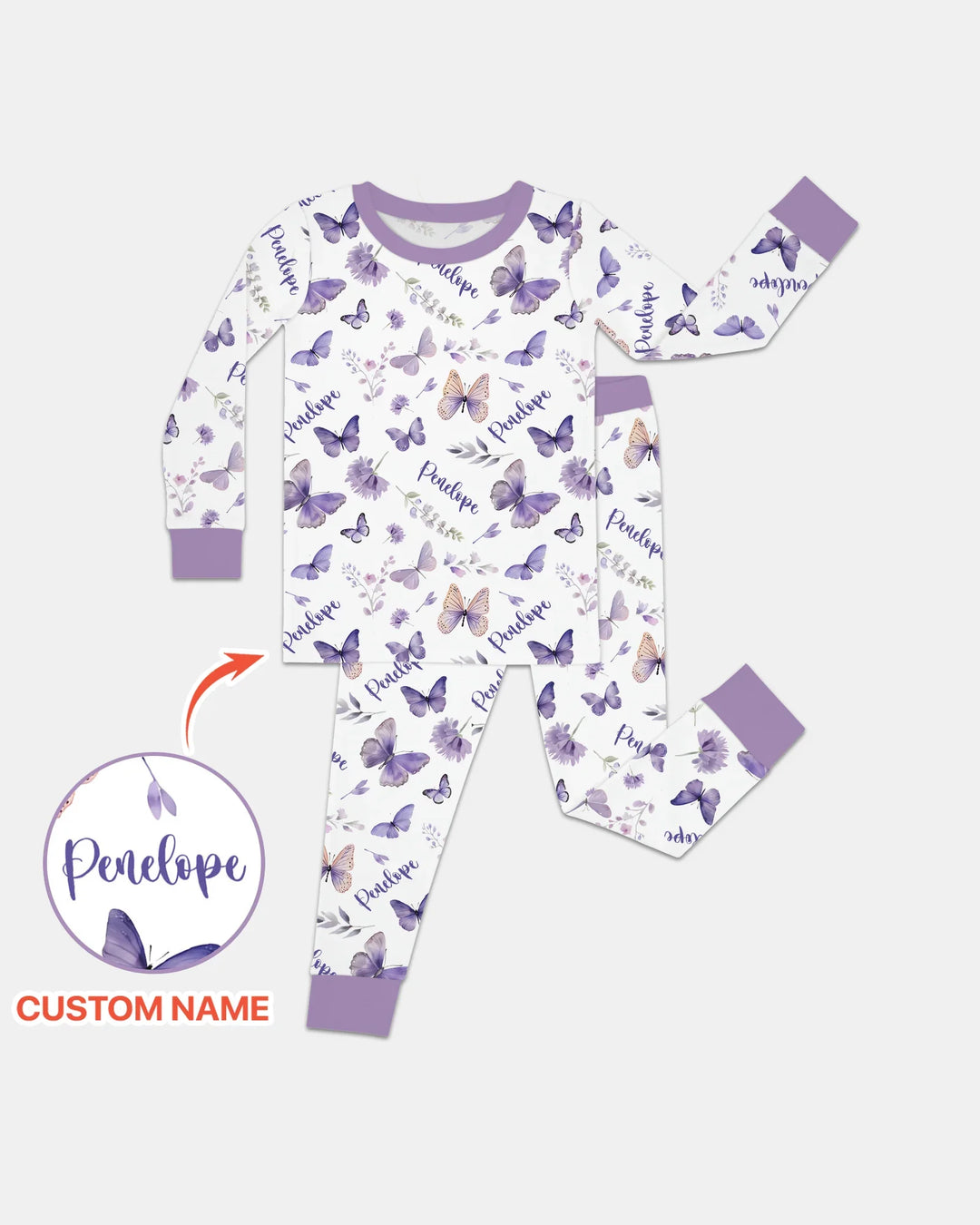 Zweiteiliges Langarm-Pyjama-Set mit Sommerfrüchten