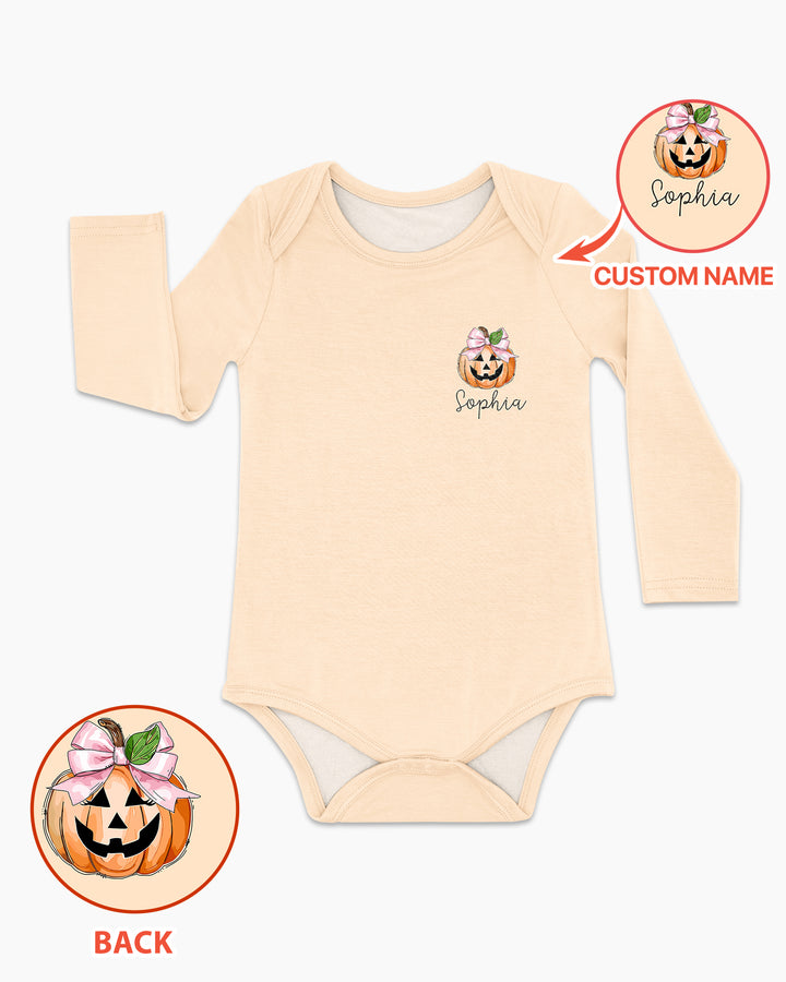 Personalized Name Baby Boo Outfits First Halloween Bamboo Bodysuit
