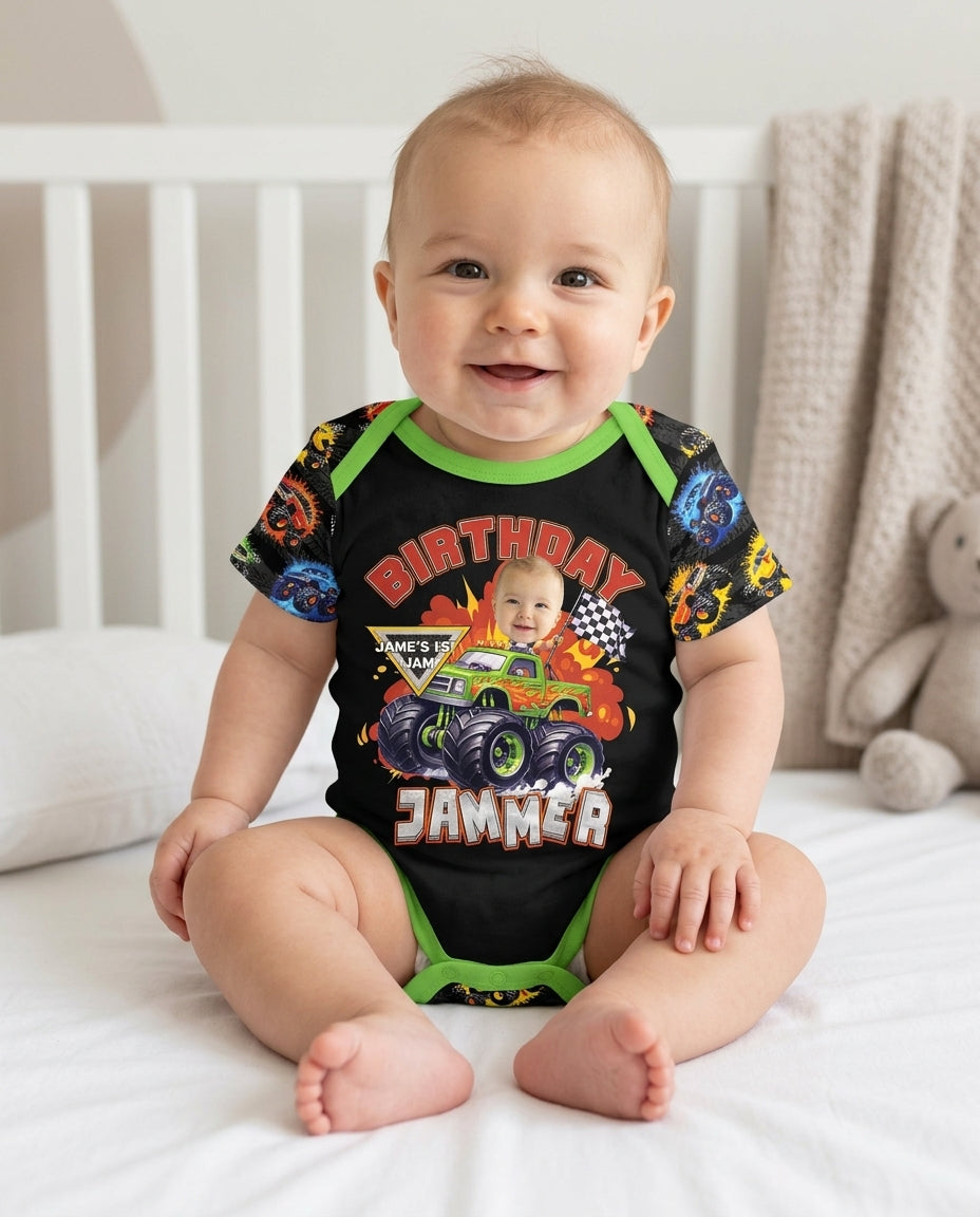 Birthday Truck Rally Bamboo Bodysuit