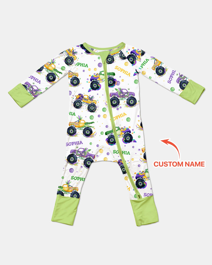 Custom Name Mardi Gras Monster Trucks Convertible Zippy