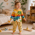 Tropical Sunset Paradise Bamboo Two Piece Long Sleeve Pajama Set