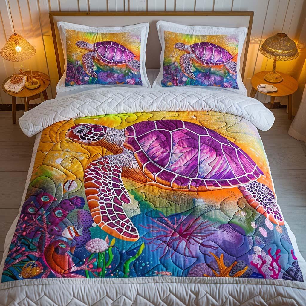 Turtle Coastal Breeze Bamboo Quilt Bedding Set