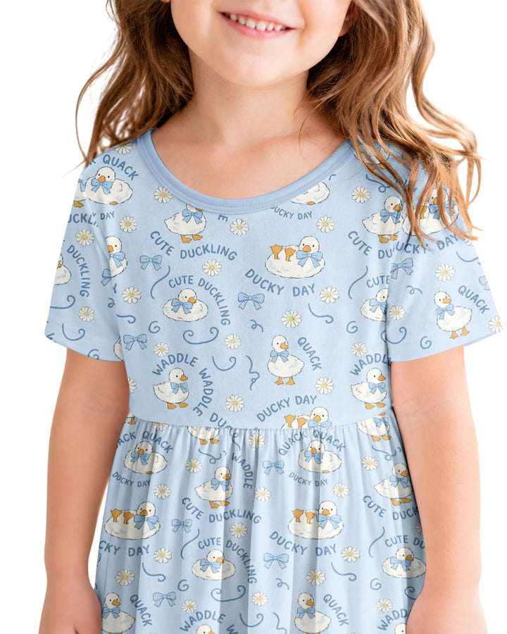 Happy Ducky Day Bamboo Twirl Dress