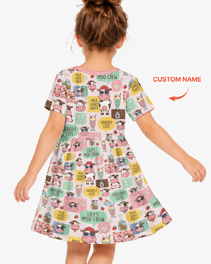 Custom Name The Milkshake Secret Society Bamboo Twirl Dress