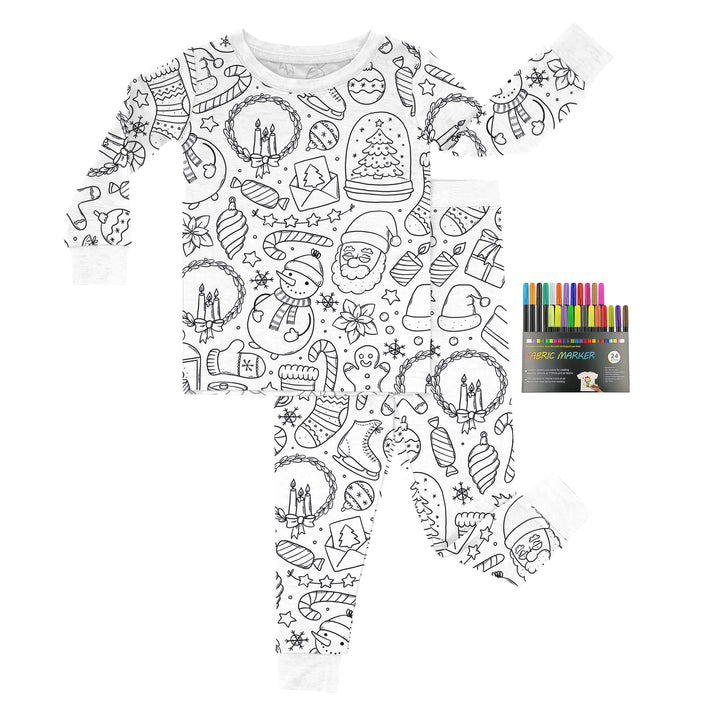 Christmas Colorable Two Piece Pajama Set