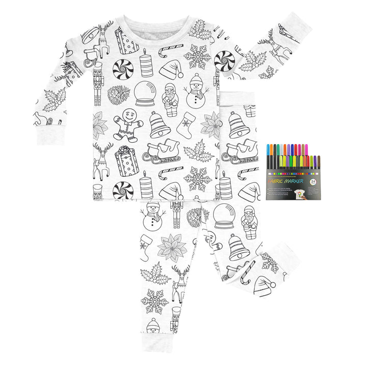 Christmas Colorable Two Piece Pajama Set