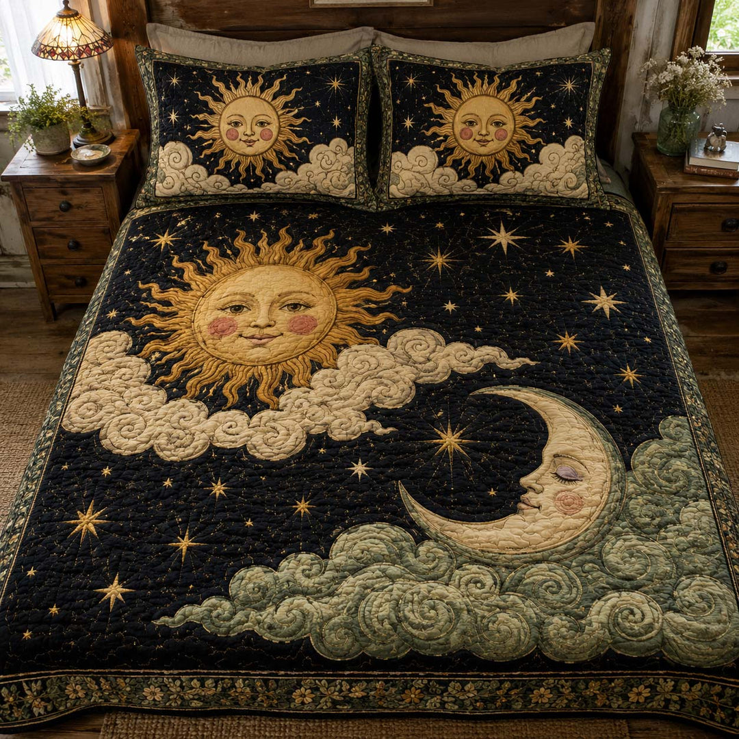 Vintage Celestial Dreams Bamboo Quilt Bedding Set