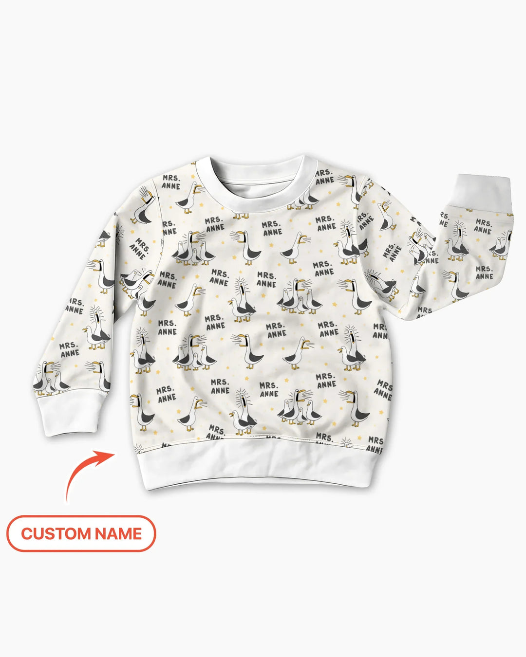 Personalisierter lustiger Möwen-Lehrer-Bambus-Rundhals-Sweatshirt