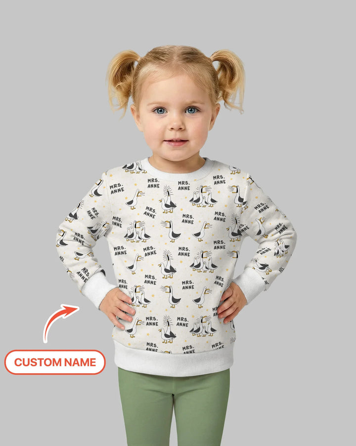 Personalisierter lustiger Möwen-Lehrer-Bambus-Rundhals-Sweatshirt