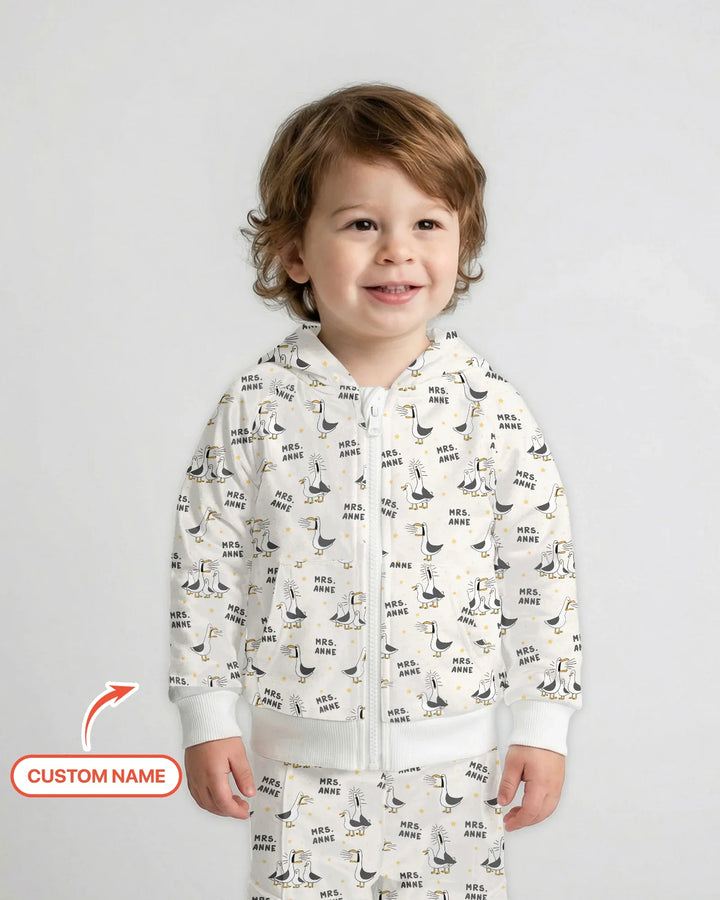 Custom Funny Seagulls Teacher Bamboo Zip Hoodie