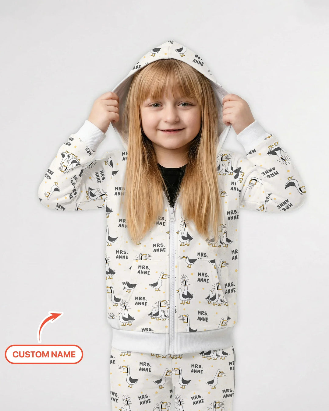 Custom Funny Seagulls Teacher Bamboo Zip Hoodie