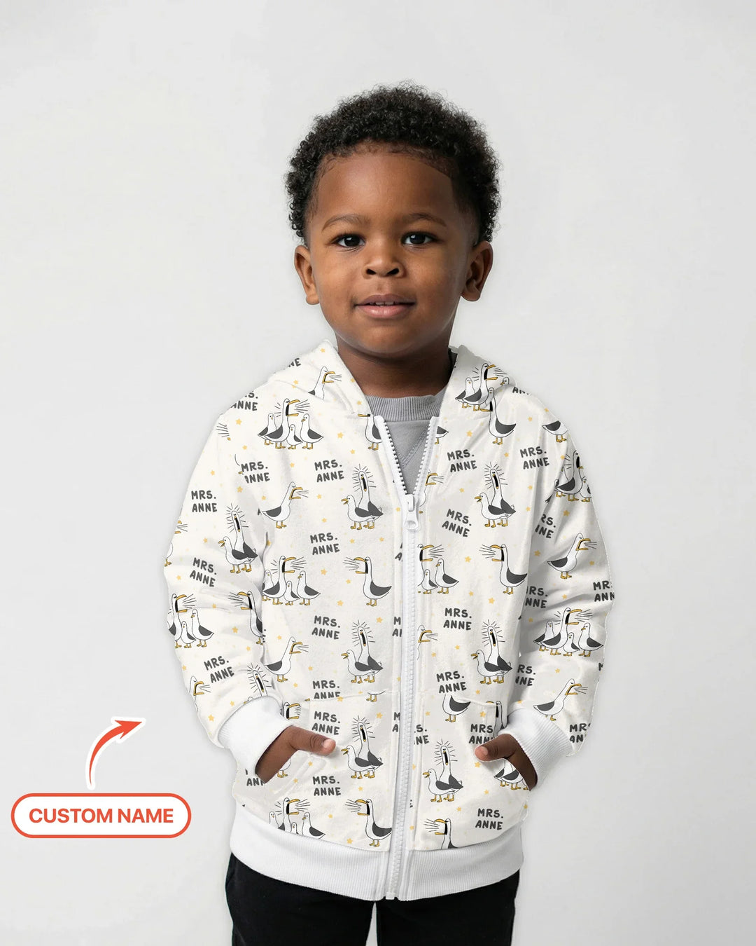 Custom Funny Seagulls Teacher Bamboo Zip Hoodie