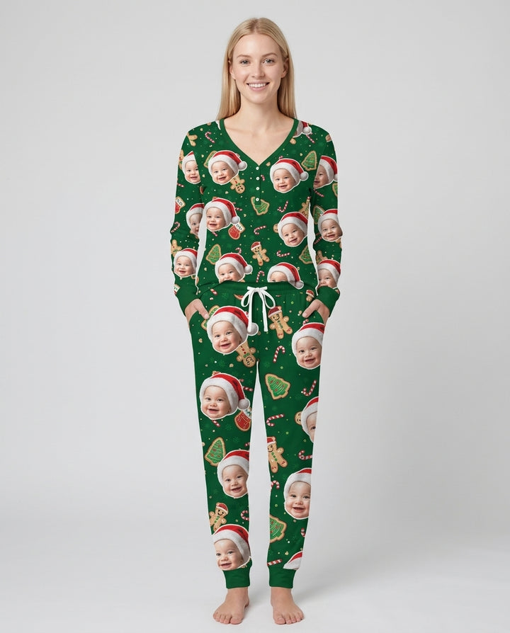 Custom Photo Funny Family Bamboo Women Pajama Set