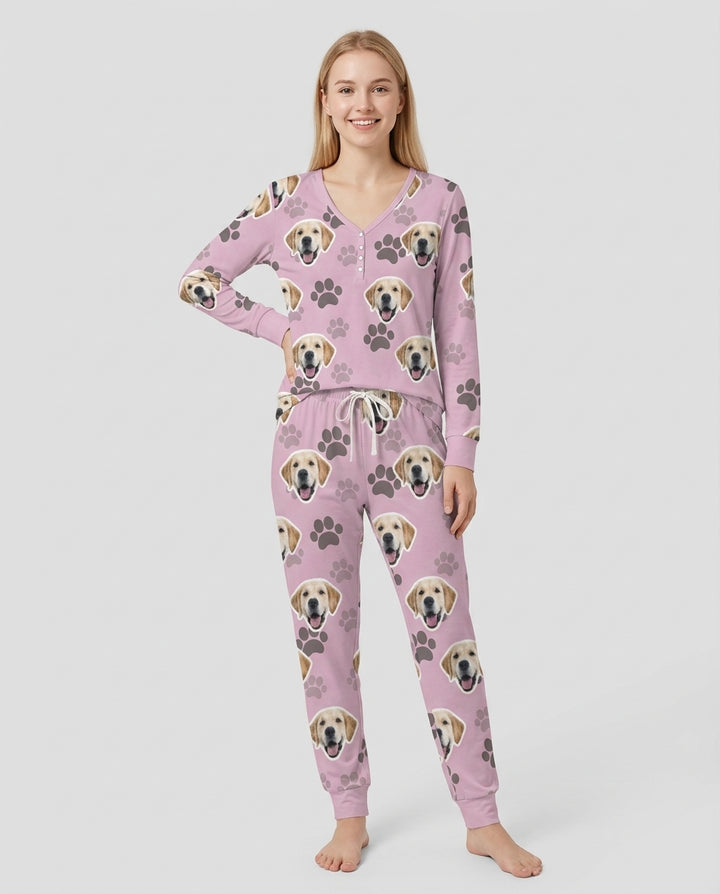 Personalized Dog & Cat Photo Bamboo Women Pajama Set