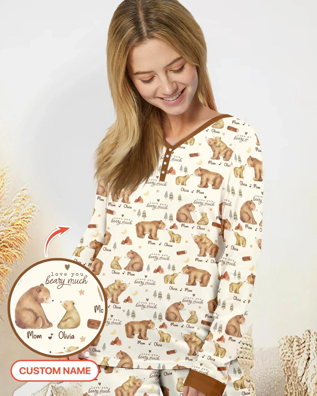 Love You Beary Much Mommy & Me Matching Bamboo Women Pajama Set