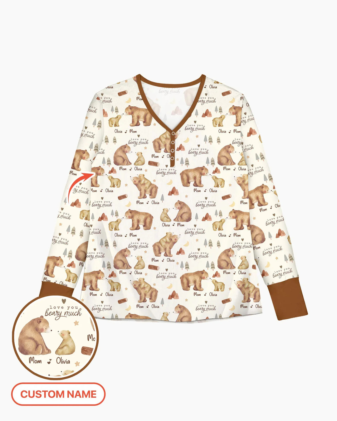 Love You Beary Much Mommy & Me Matching Bamboo Women Pajama Set