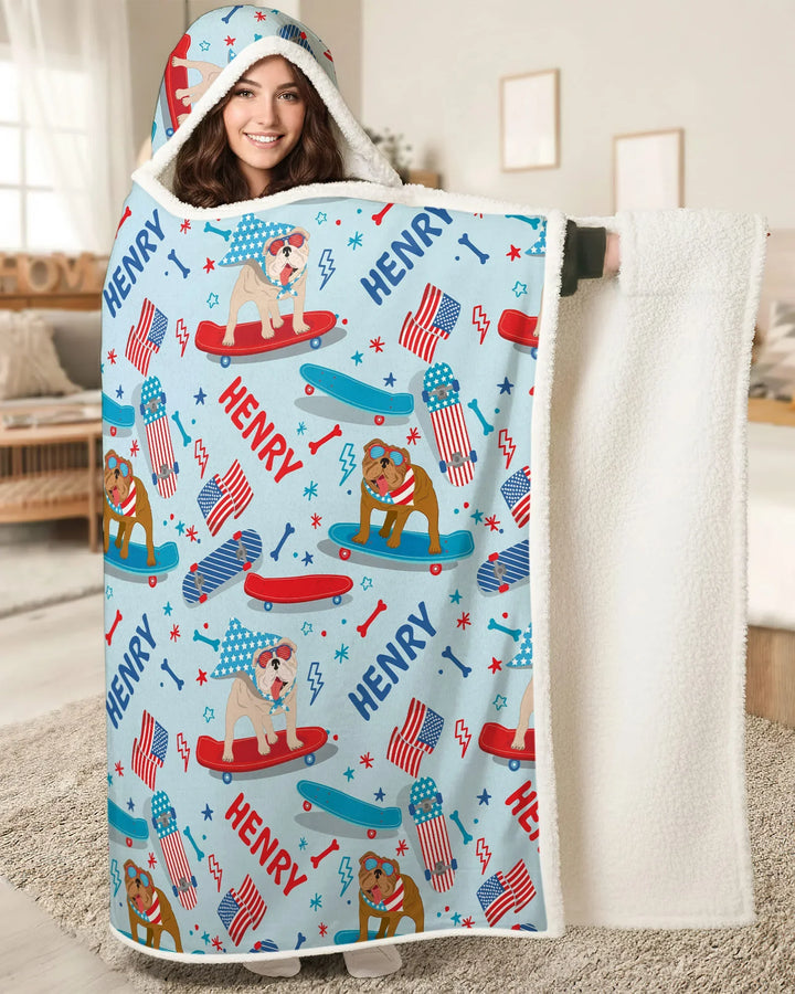 Joyful American Skates Custom Bamboo Wearable Hooded Blanket