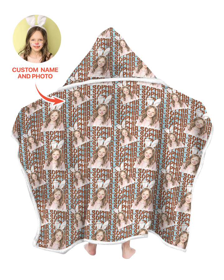 Colorful Kids Name Bamboo Blanket Hoodie