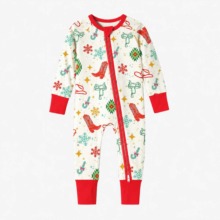 Western Christmas Cowgirl Bamboo Convertible Zippy