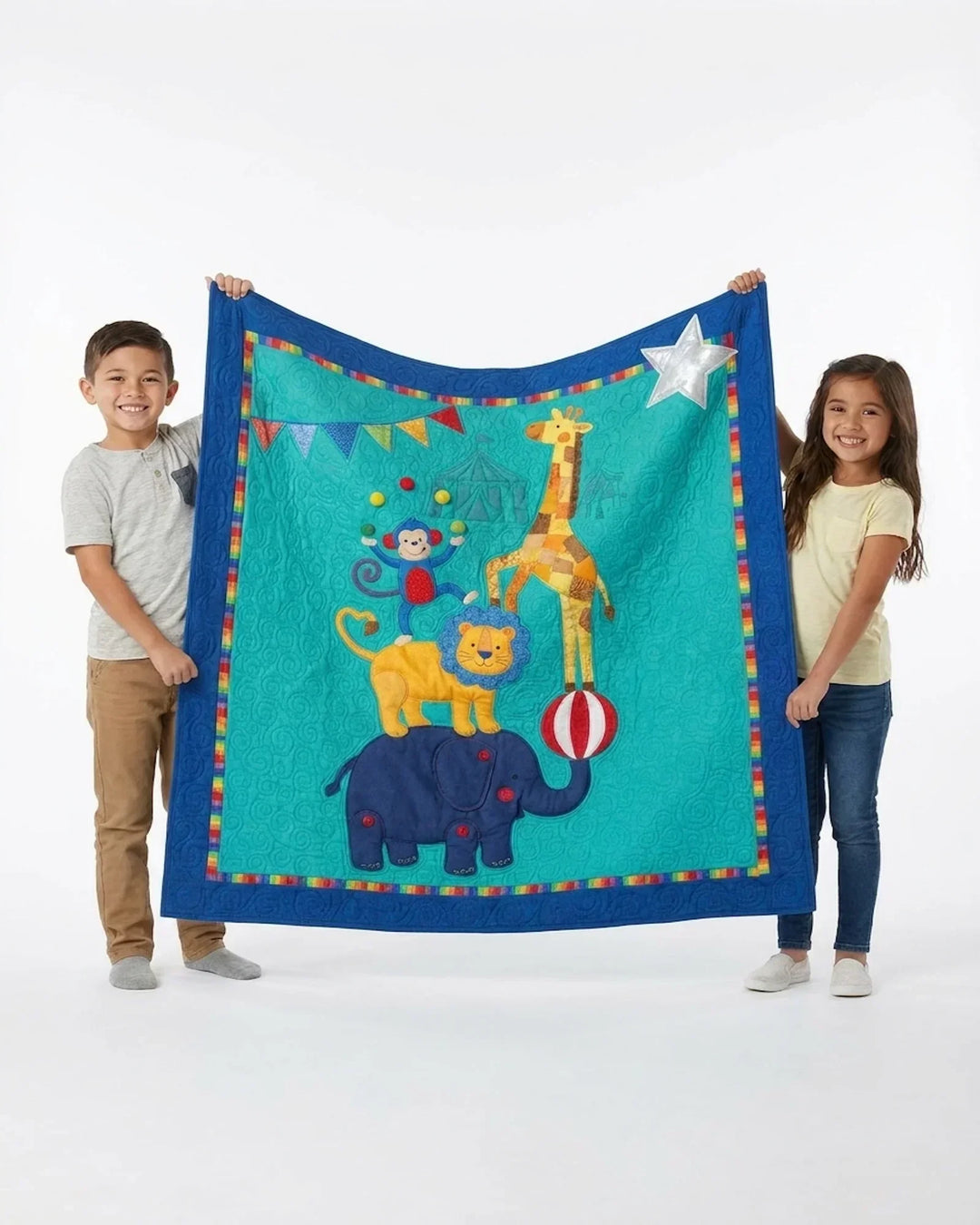 Whimsical Circus Bamboo Quilt Blanket