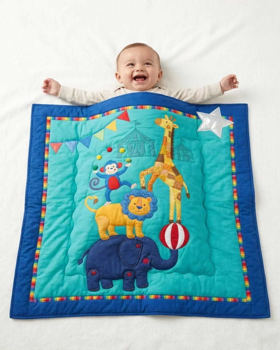 Whimsical Circus Bamboo Quilt Blanket