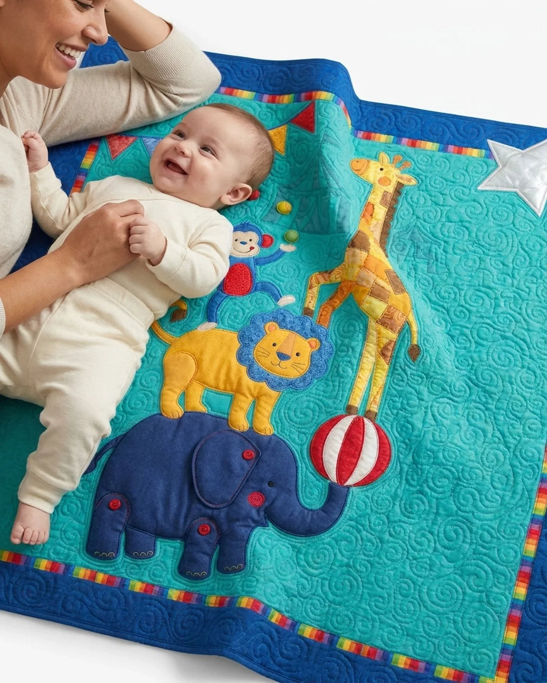 Whimsical Circus Bamboo Quilt Blanket