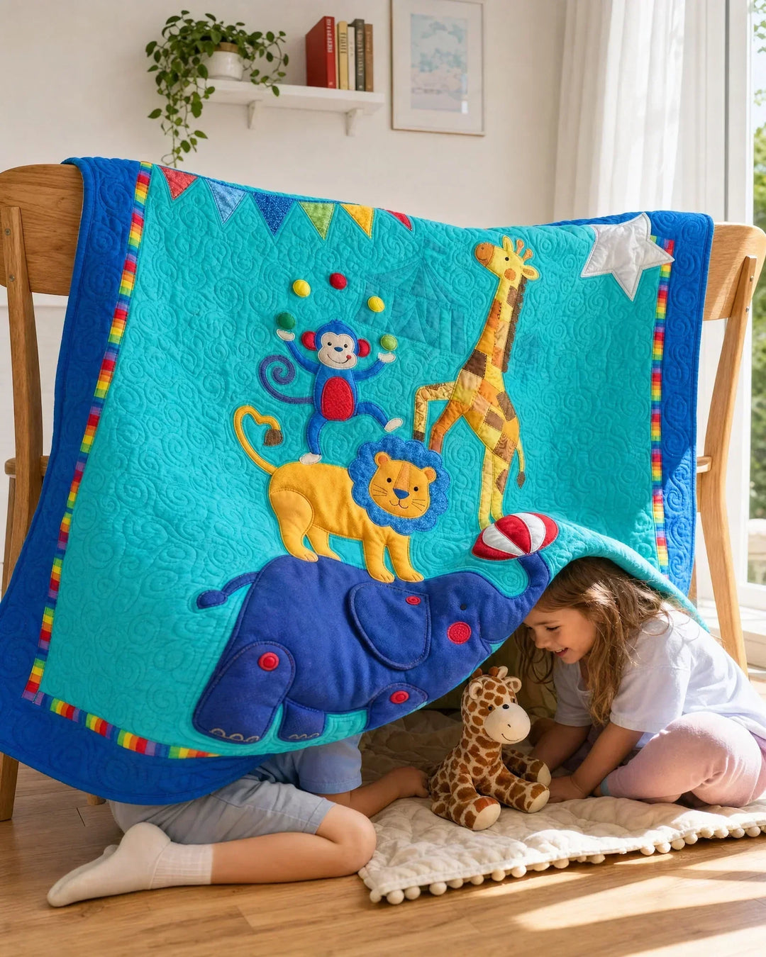 Whimsical Circus Bamboo Quilt Blanket