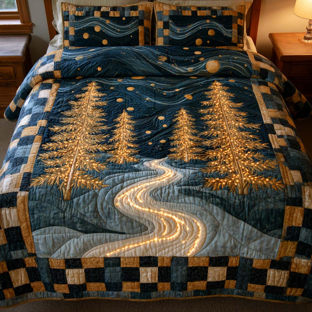 Whispering Woodland Path Bamboo Quilt Bedding Set