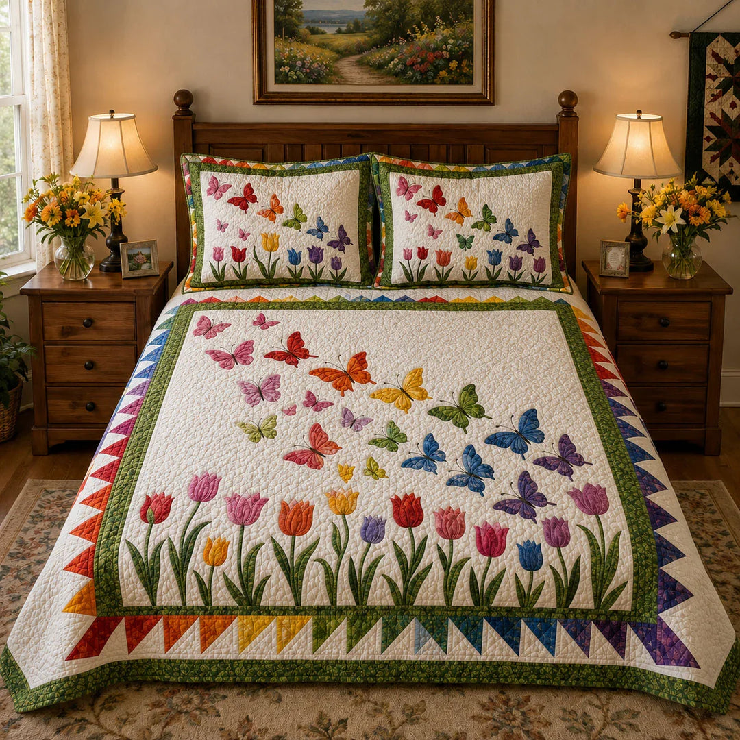 Wild Petals Bamboo Quilt Bedding Set
