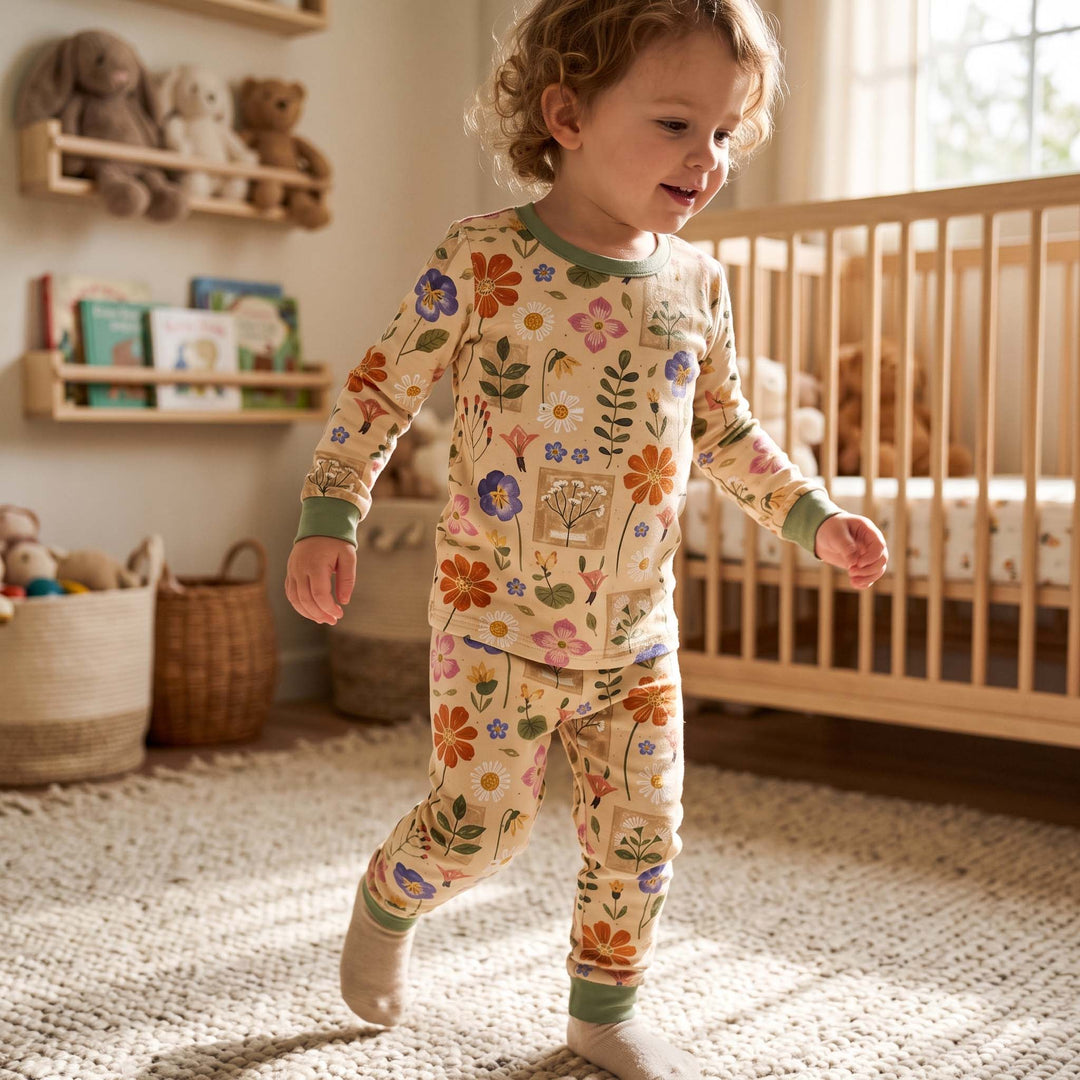 Wildflower Meadow Beauty Bamboo Two Piece Long Sleeve Pajama Set