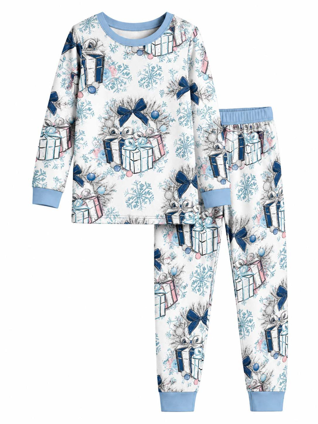 Winter Gift Christmas Bamboo Two Piece Long Sleeve Pajama Set