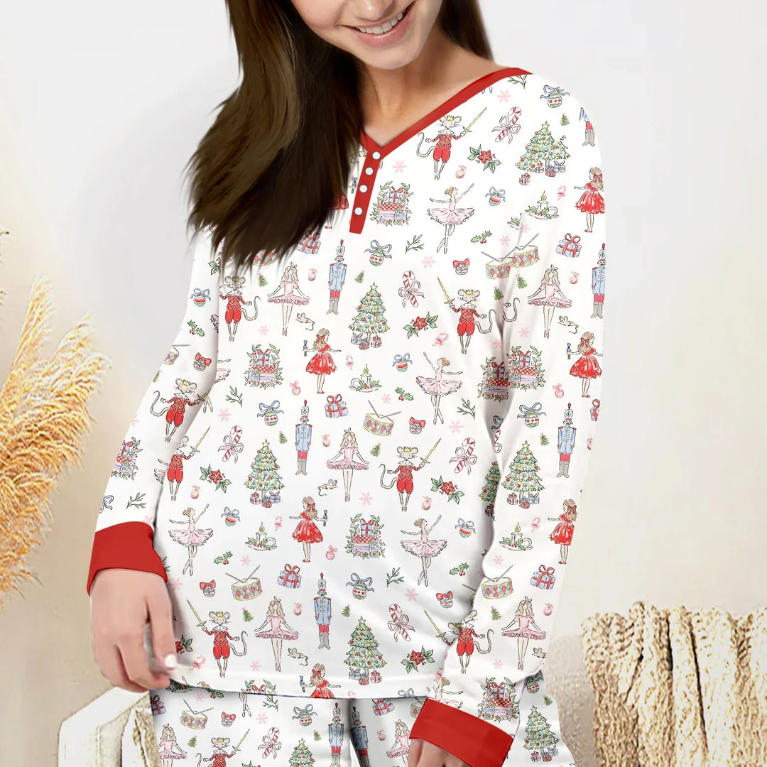 Sweet Nutcracker Holiday Matching Mom And Baby Women Pajama Set