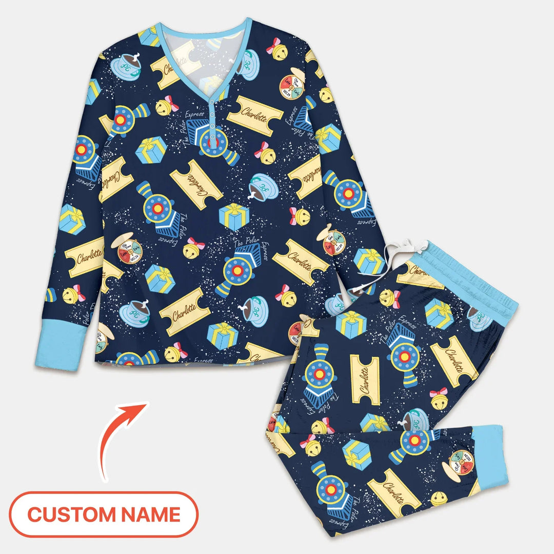 Express Train Christmas Women Pajama Set