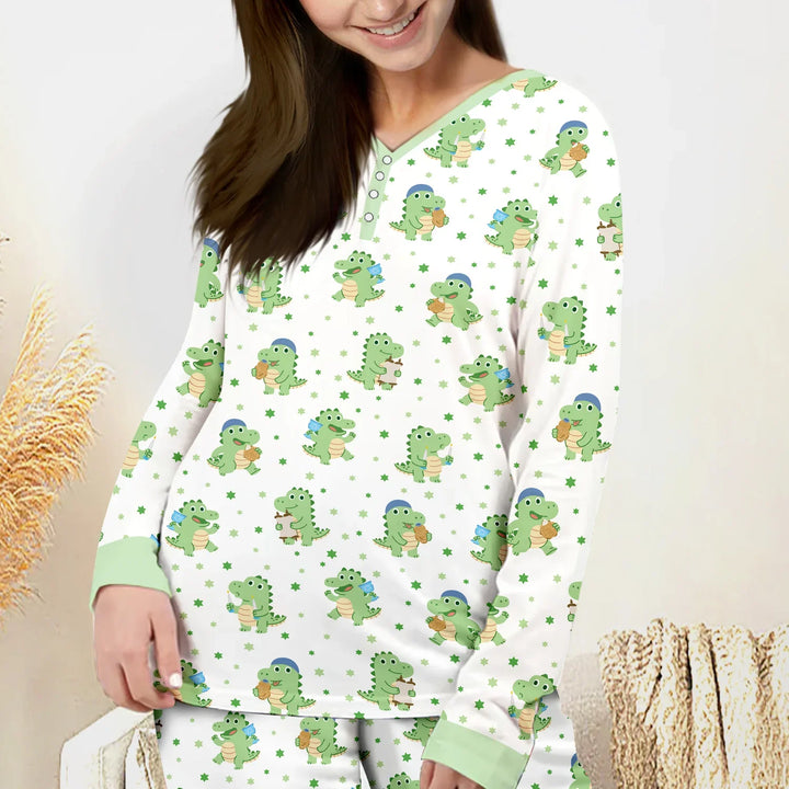 Shabbat Dinosaur Women Pajama Set