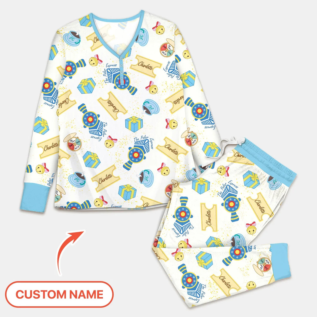 Express Train Christmas Women Pajama Set