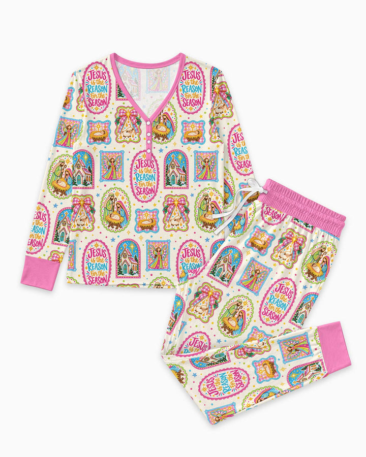 Nativity Jesus Is The Reason Bamboo Women Pajama Set