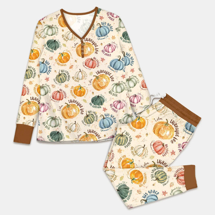 Christian Thanksgiving Custom Women Pajama Set , Christian Thanksgiving Custom Women Pajama Set - Combo Shirt & Pants / S / Chocolate Brown