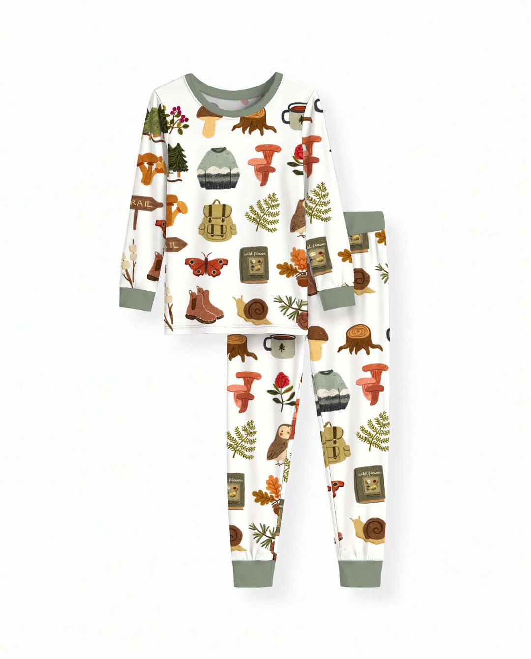 Woodland Nature Adventure Bamboo Two Piece Long Sleeve Pajama Set