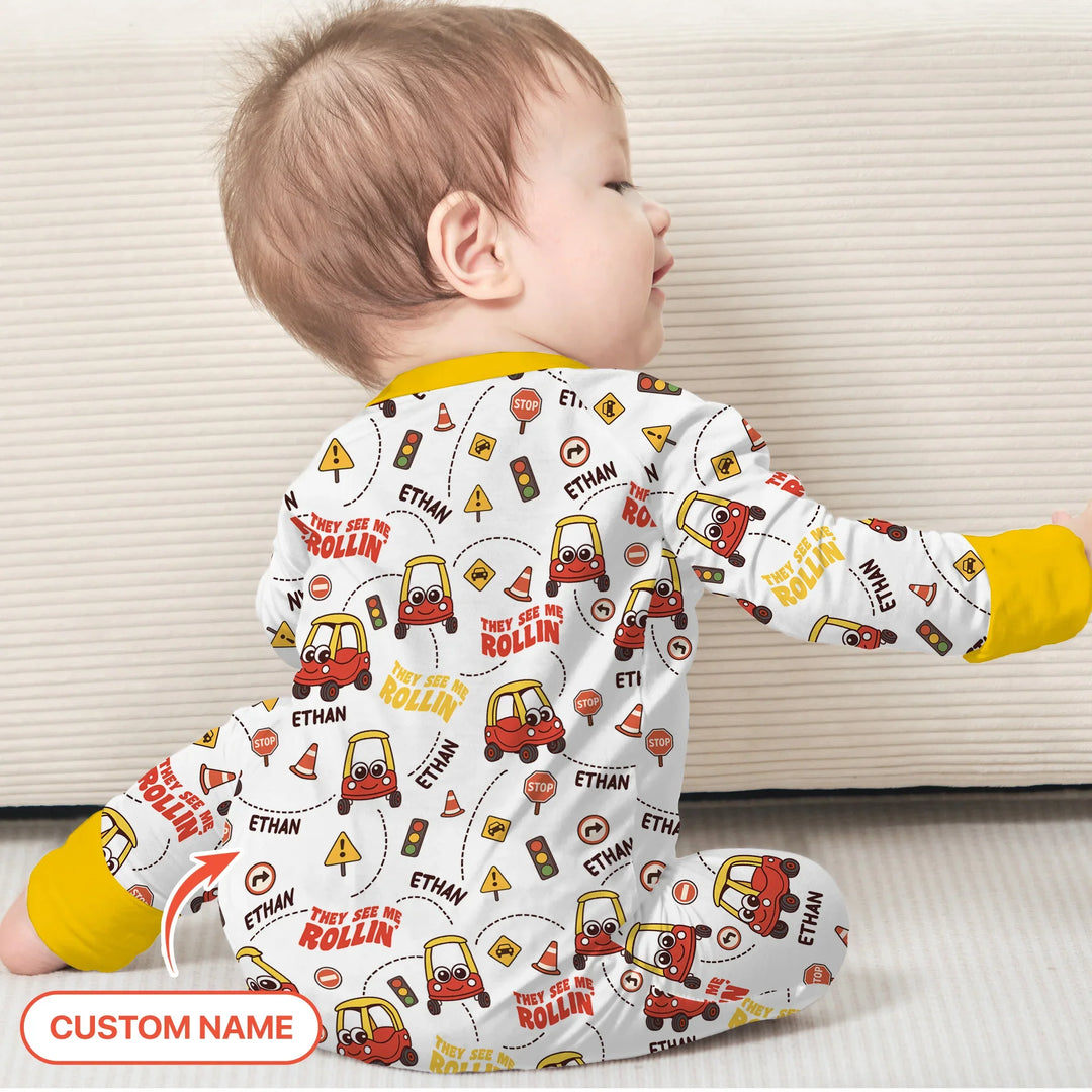Custom Name They See Me Roliin' Convertible Zippy , Custom Name They See Me Roliin' Convertible Zippy - 0-3M