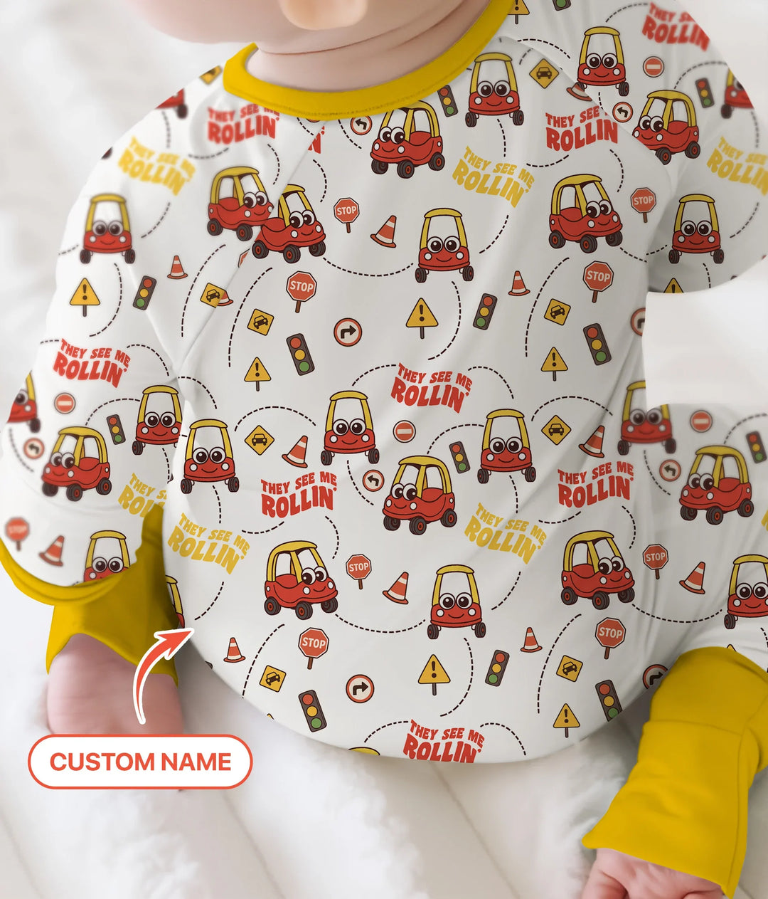 Custom Name They See Me Roliin' Convertible Zippy , Custom Name They See Me Roliin' Convertible Zippy - 0-3M