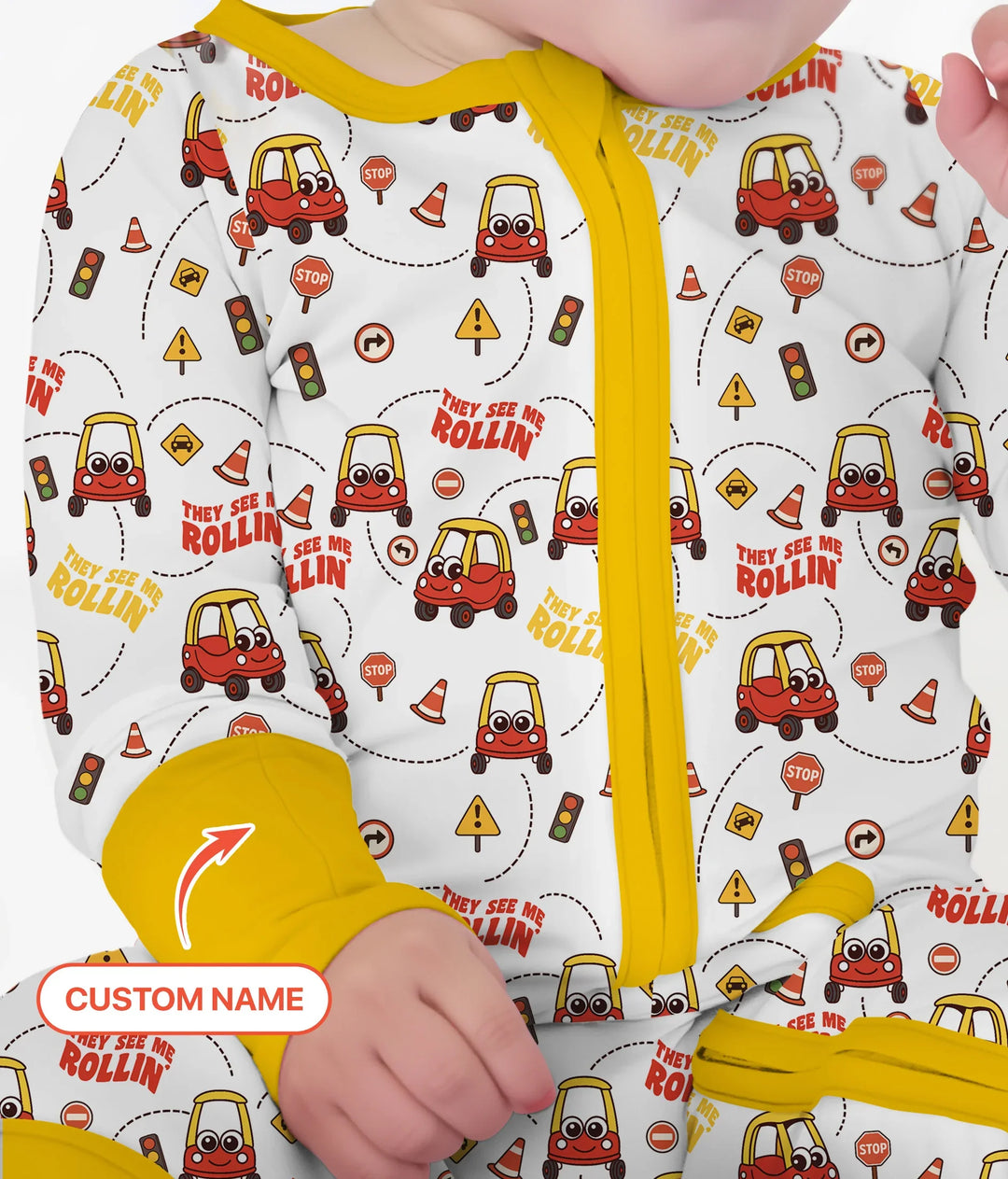 Custom Name They See Me Roliin' Convertible Zippy , Custom Name They See Me Roliin' Convertible Zippy - 0-3M