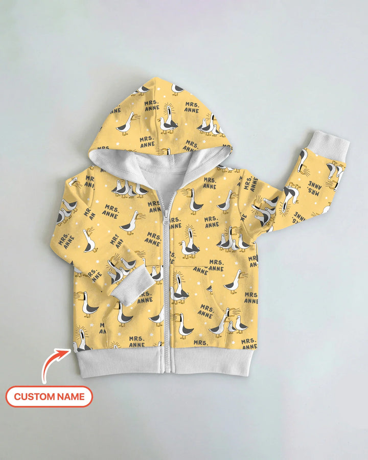 Custom Funny Seagulls Teacher Bamboo Zip Hoodie