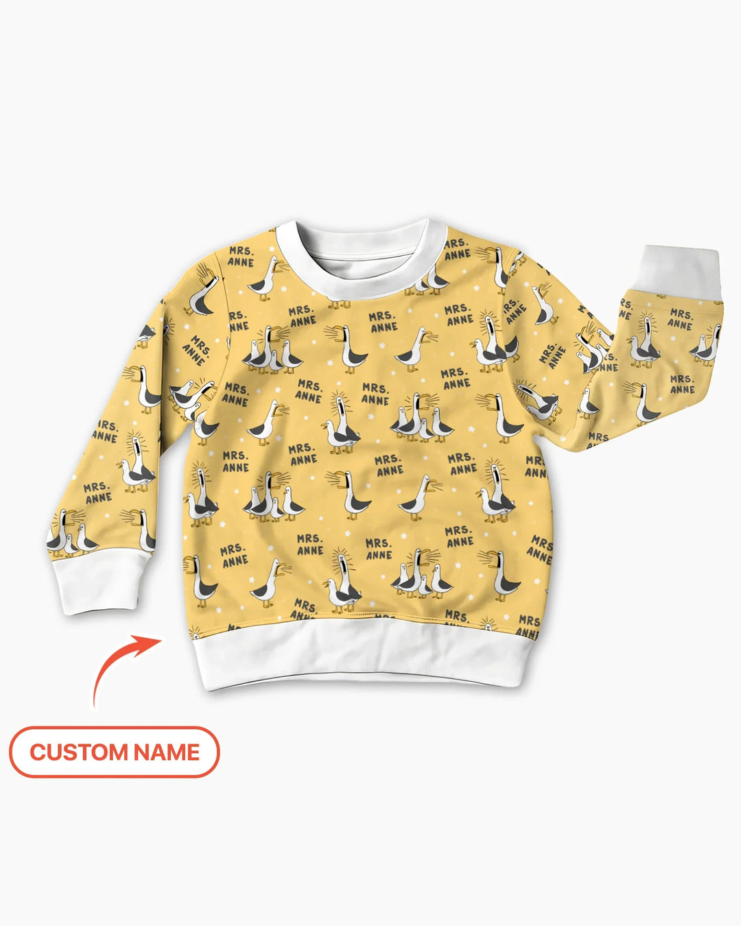 Personalisierter lustiger Möwen-Lehrer-Bambus-Rundhals-Sweatshirt